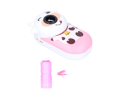 20du26 Máquina de burbujas infantil con luz y música, juguete electrónico rosa