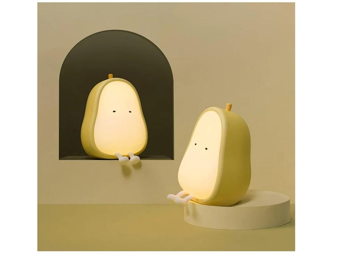 Luz Nocturna Yizhood H L 16 En Forma De Pera Linda Silicona Usb Recargable Abs Pc Decoración De Habitación 3 Colores Regulables Blanco