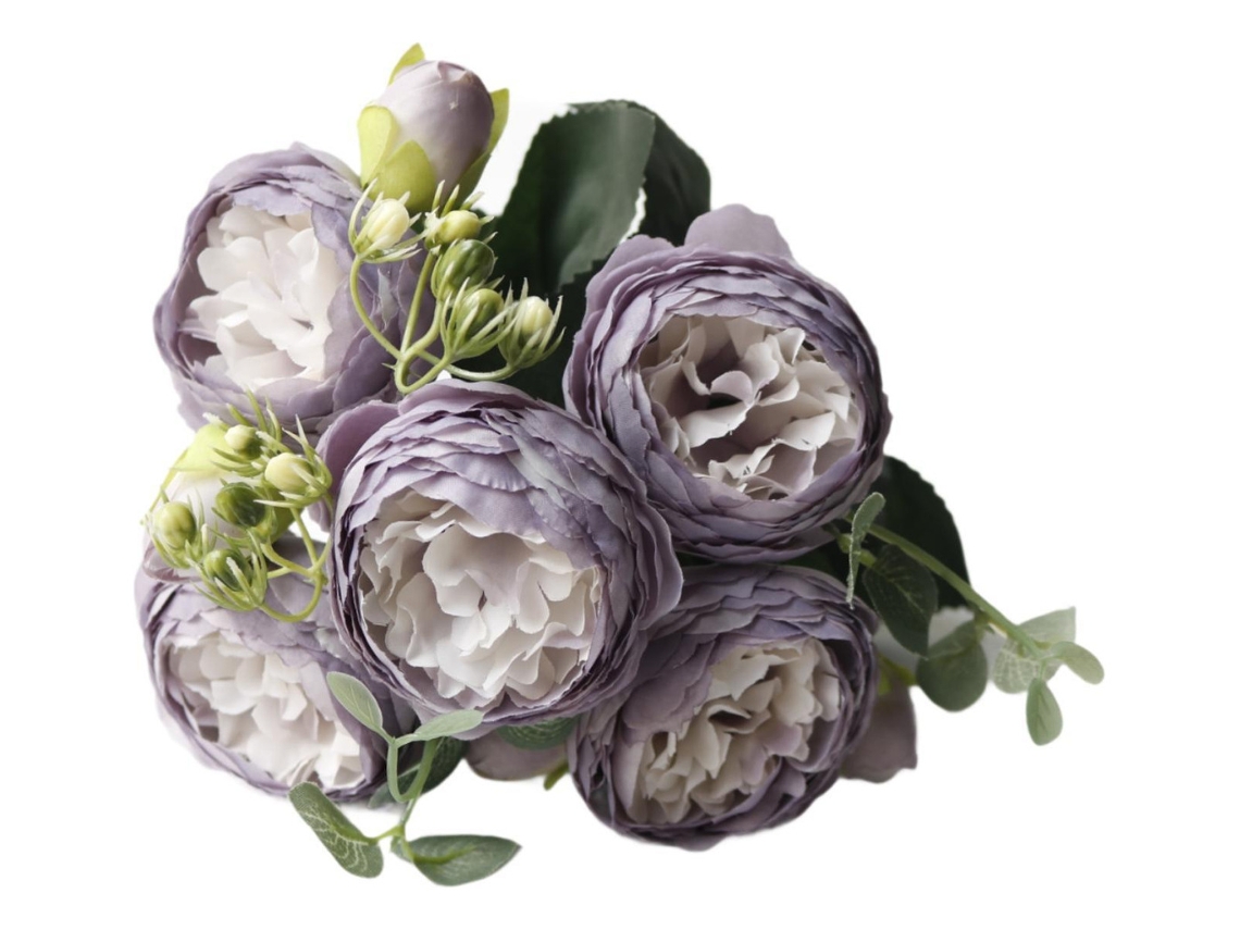Boda artificial, rosas falsas, elegante violeta rústica