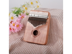 Piano de pulgar Kalimba de 17 teclas con diseño de mariposa y flor de amor en madera