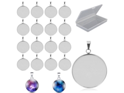 Configuración de cabujón de acero inoxidable, regalos únicos, colgantes redondos hechos a mano para joyería DIY, material de acero inoxidable de alta calidad.