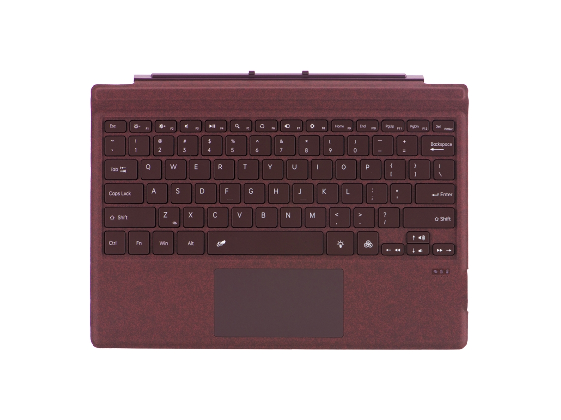 Compatible con Microsoft Surface Pro 3/4/5/6/7/7 Teclado magnético Bluetooth, rojo vino/retroiluminado Yunzii