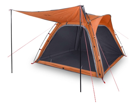 Tienda campaña 4 pers impermeable VIDAXL apertura rápida gris naranja