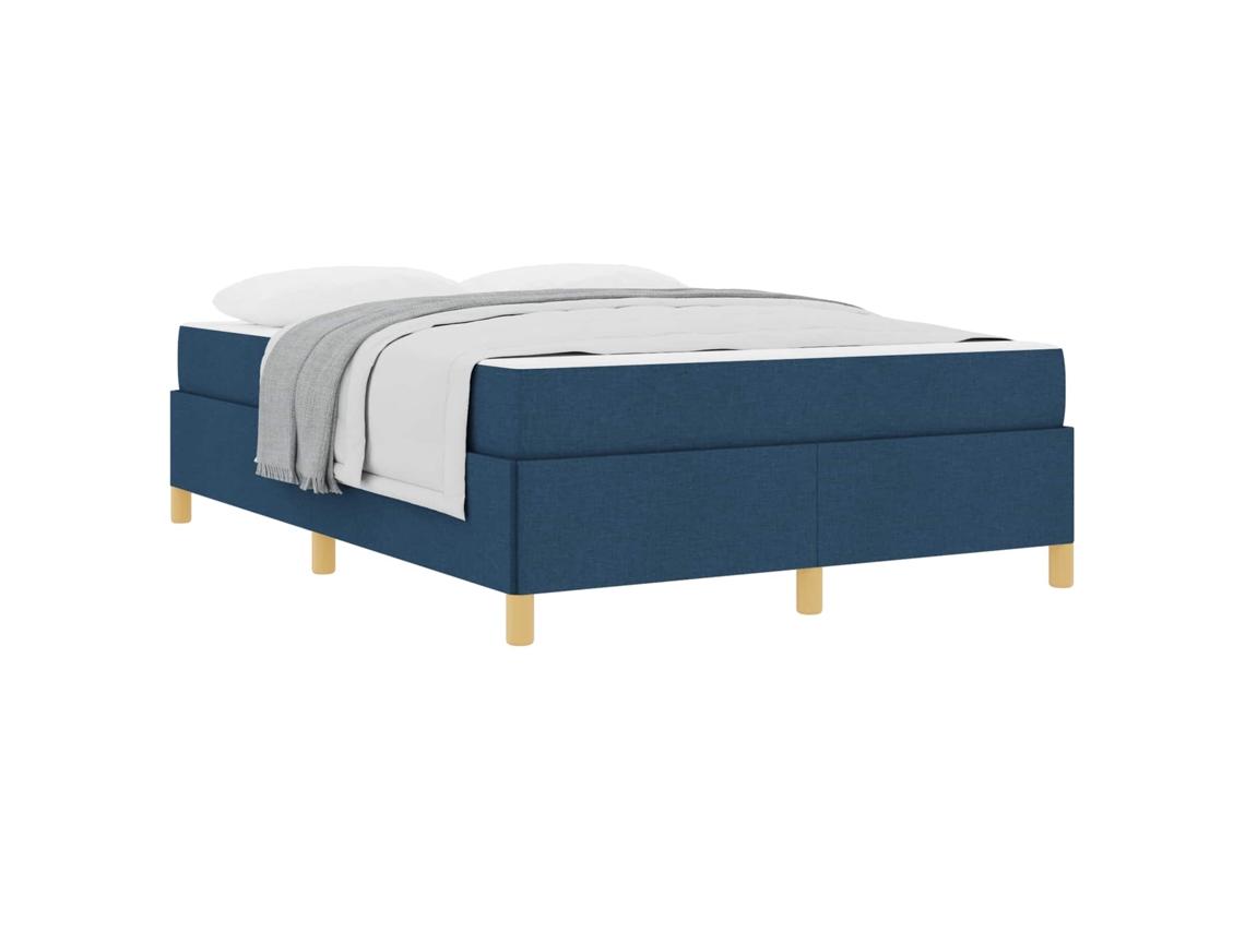 Maison Exclusive - Estructura De Cama Con Colchón Azul 160 X 200 Cm Tela