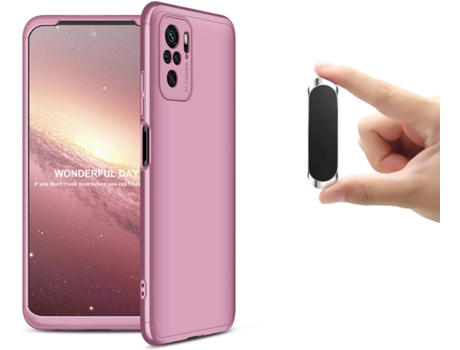 Carcasa y Soporte Xiaomi Redmi Note 10S Slim armor 360º Rosa