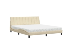 Cama VIDAXL Crema Tela (180 x 200 cm)