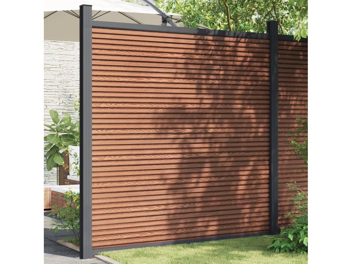 Panel de valla WPC 180 x 186 cm marrón DKD HOME DECOR