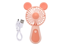 Ventilador Portátil Recargable De Forma De Ratón Con 2 Niveles De Ajuste Ergonómico Y Ahorro De Energía Mini Para Viajes Al Aire Libre Rosa