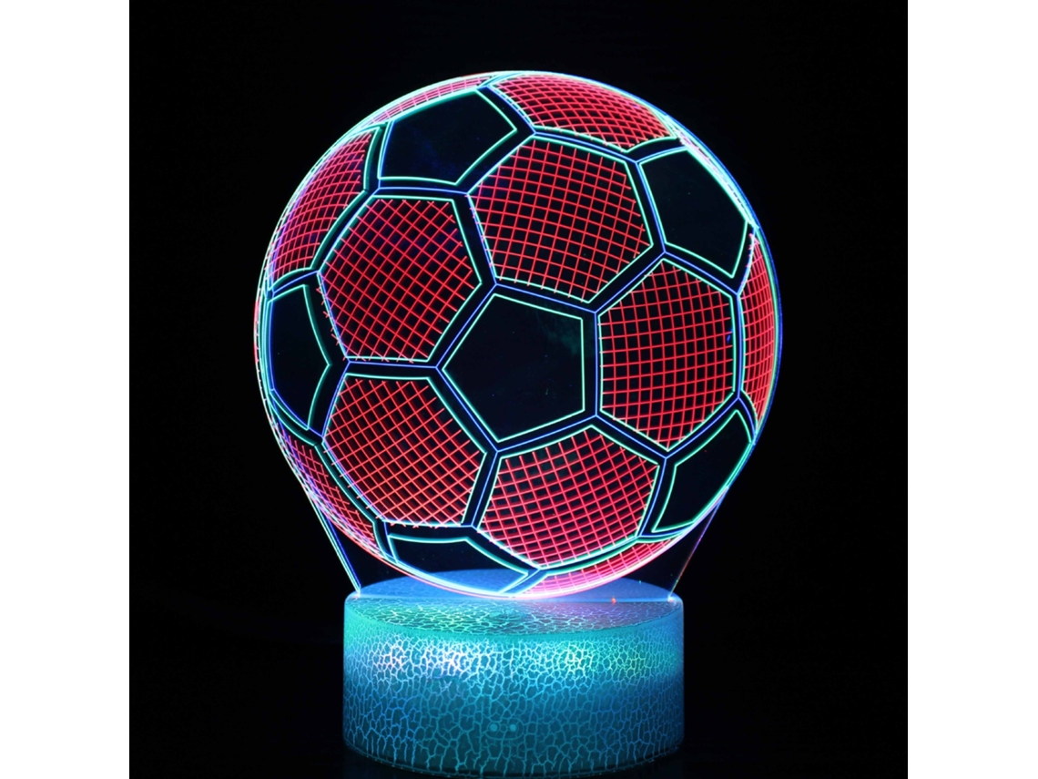Lámpara Nocturna De Fútbol, ​​16 Colores Cambiantes Con Control Remoto, Visión Nocturna 3d Estéreo Digitallab