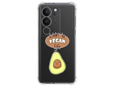 Funda Silicona Antigolpes para Vivo V29 5G diseño Vegan Life Dibujos