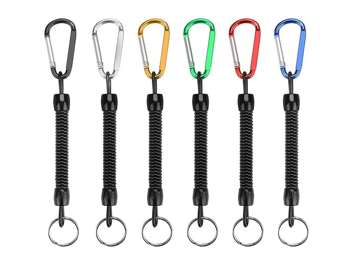 2026-llavero Espiral Elástico Con Candado De Color, Cuerda Retráctil Resistente, Para Pesca, Senderismo Y Camping, Longitud Estirada 100-120cm