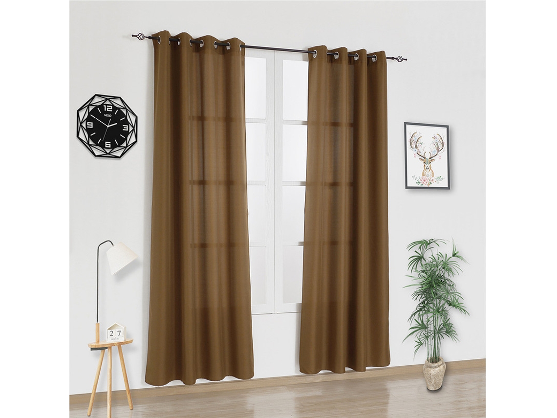 Cortina de Tela Premium Marrón 140 x 260 cm - Individual