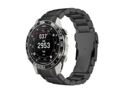 Bracelete Para Garmin (22mm) - Liga De Titânio - Fivela De Segurança Curva - Liberação Rápida Preto