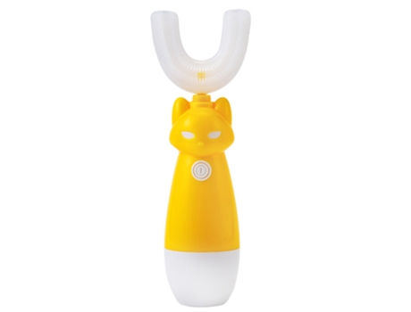 Cepillo de dientes Eléctrico Infantil En Forma De U 360° Autolimpiante Ultrasónico 3-7 Años Amarillo