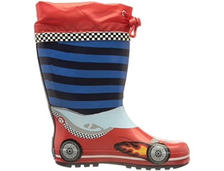 Botas de Bebé PLAYSHOES Lluvia Race Car Goma Azul (27)