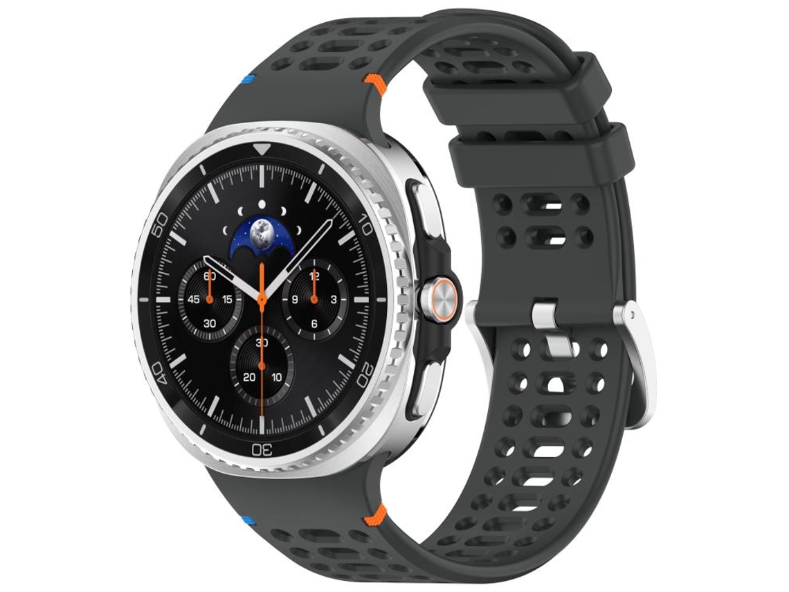 Correa de silicona para Samsung Galaxy Watch 8 / 8 Classic - Orificio transpirable y hebilla plateada
