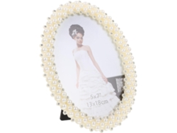 Marco de fotos blanco perlado de 18 pulgadas, decorativo, elegante, ideal para fiestas, ovalado, cm, mesa, hogar, GOKOCO