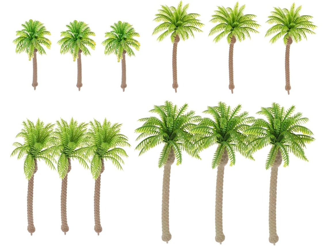 12 Piezas De Mini Palmeras Artificiales En Miniatura Para Decoración De Paisajes Ferroviarios