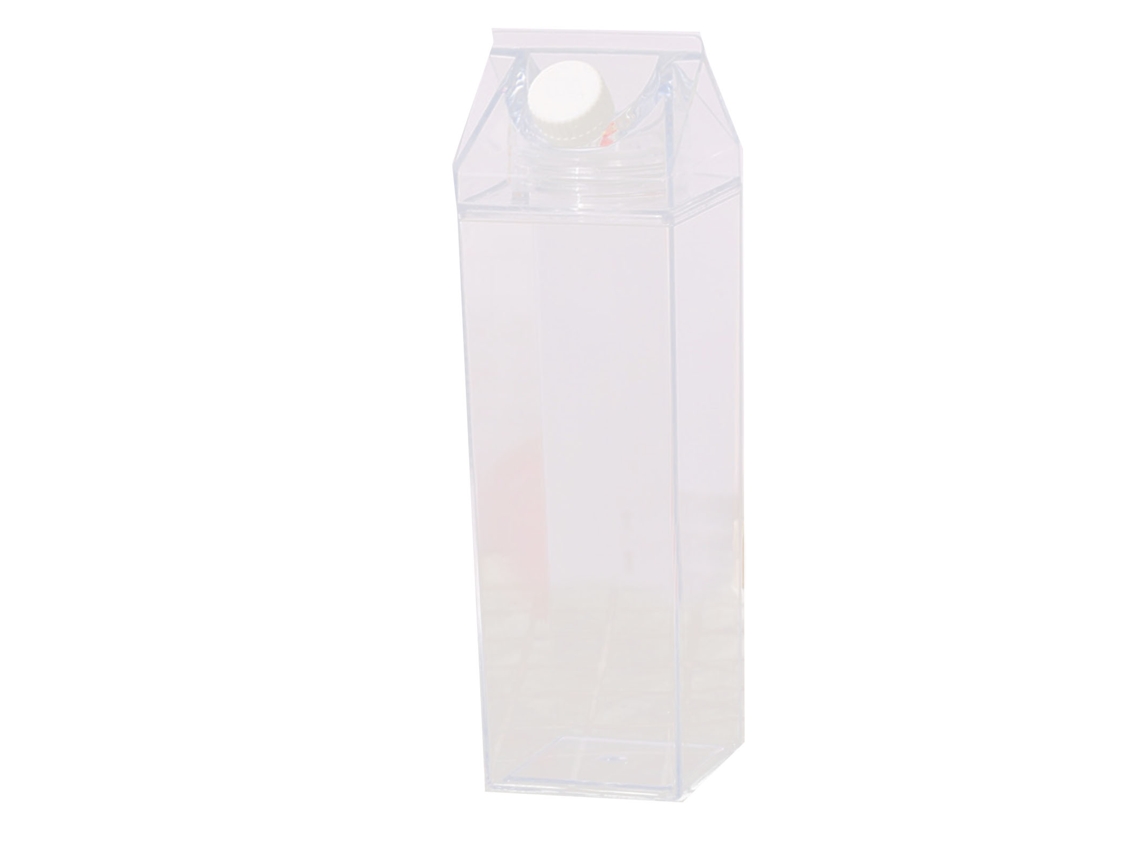 Botella De Agua De 500 Ml Con Forma De Cartón De Leche De Pp Transparente, Sellada, A Prueba De Fugas Y Rectangular.
