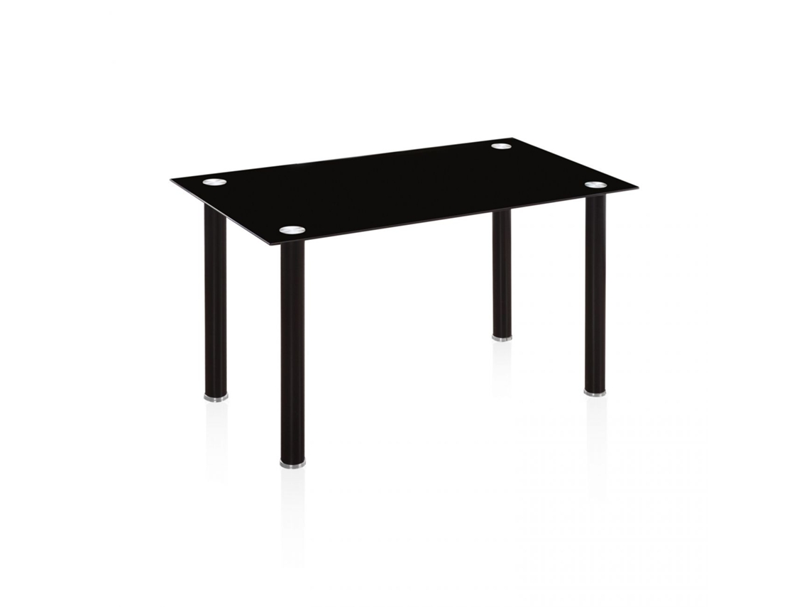 Mesa de comedor Ake Cristal negro - Cromo 140 x 75 x 80 cm