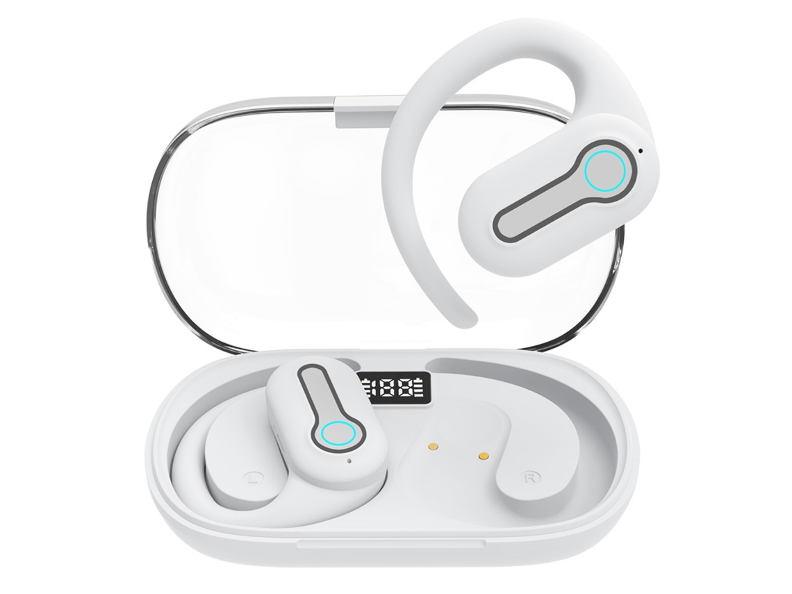 Auriculares Intraurales Bluetooth 5.3 Con Aire Acondicionado Mdug, Pantalla Digital Y Larga Duración De La Batería (blancos)