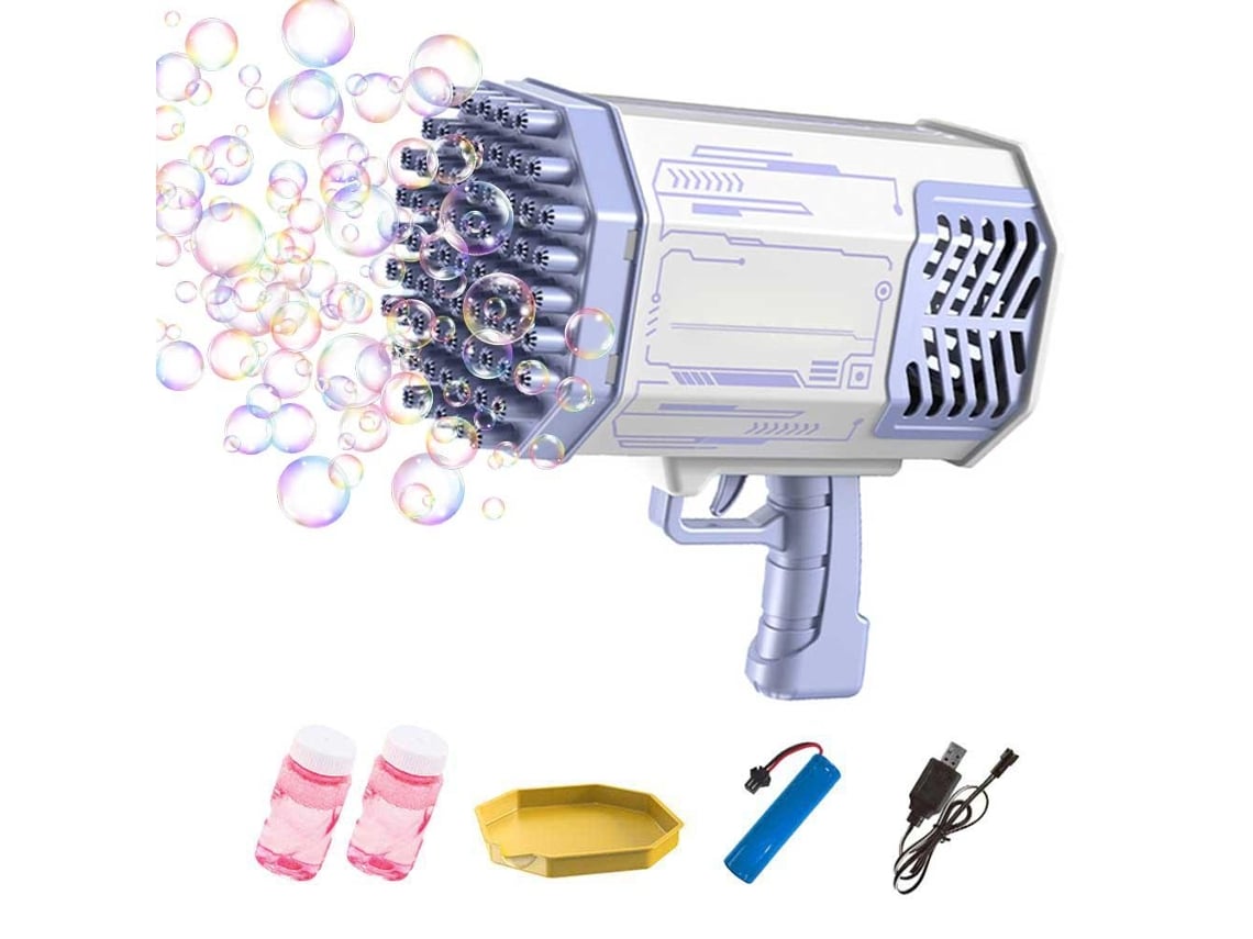Máquina automática de burbujas ATS con 69 agujeros, juguete eléctrico para exteriores, ideal para niños, regalo de cumpleaños para niños y niñas.