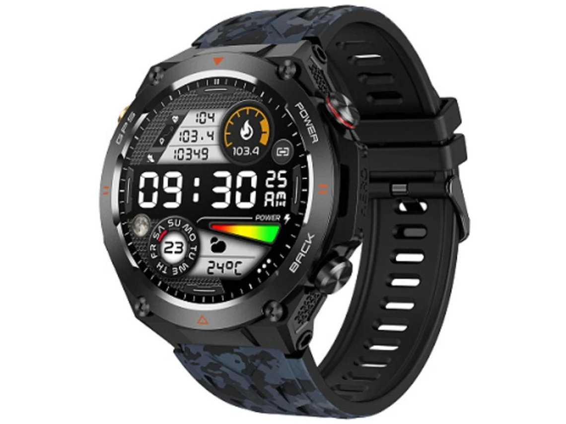 Reloj inteligente con GPS para exteriores, Bluetooth, llamadas, mensajes, notificación, brújula, altitud, barómetro, monitor de frecuencia cardíaca Yizhood