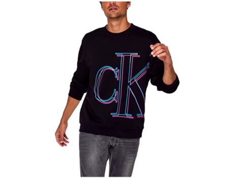 Sudadera de Hombre CALVIN KLEIN JEANS Pescoço Tripulação Ck Negro (2XL)