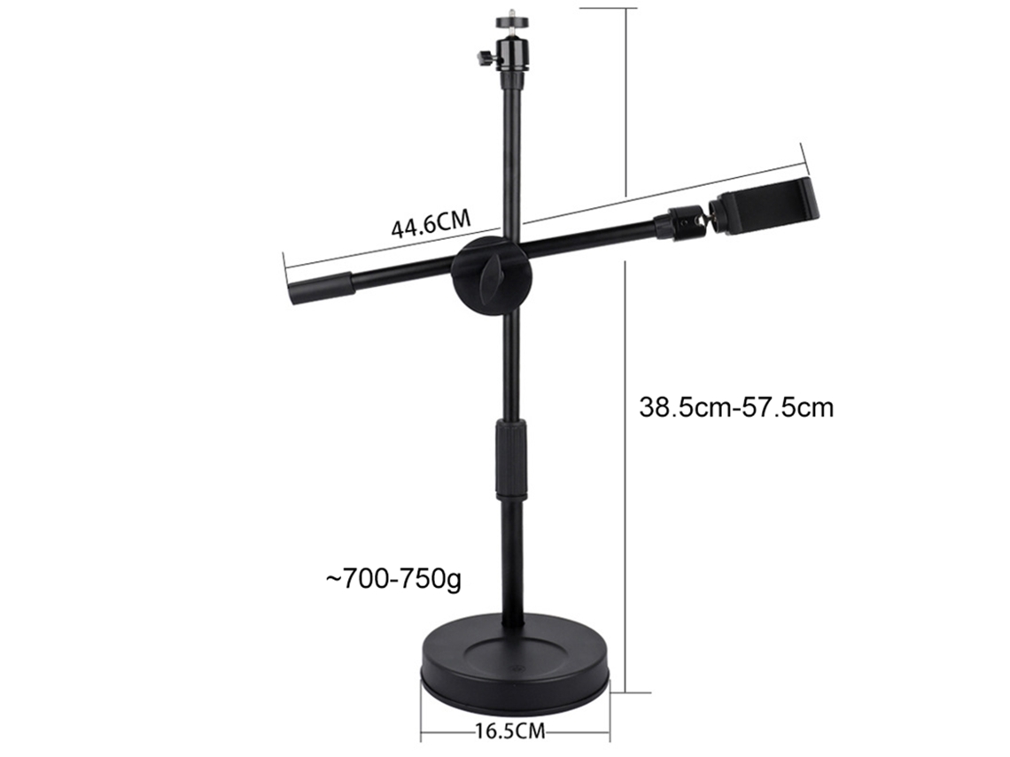 Suporte Para Telefone Suspenso Ajustável Com Gimbals E Clip Rotativo 360° Para Mesa Vlog Gravação