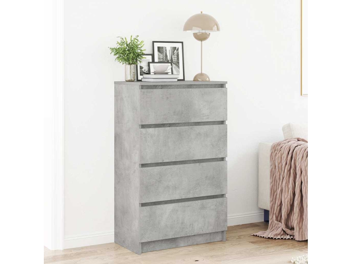 Aparador De Madera Contrachapada Gris Hormigón 60x35x98,5 Cm