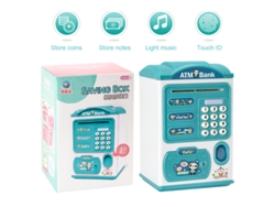 Caja fuerte infantil tipo cajero automático con asa, desbloqueo por contraseña y huella dactilar, música y divertida función de hucha. Aeuzwr