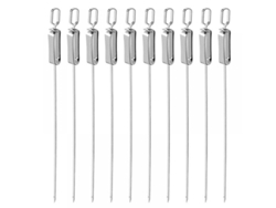 Pinchos De Acero Inoxidable: 10 Grandes Premium 45.3cm Para Barbacoa Y Brochetas - Accesorios De Bbq