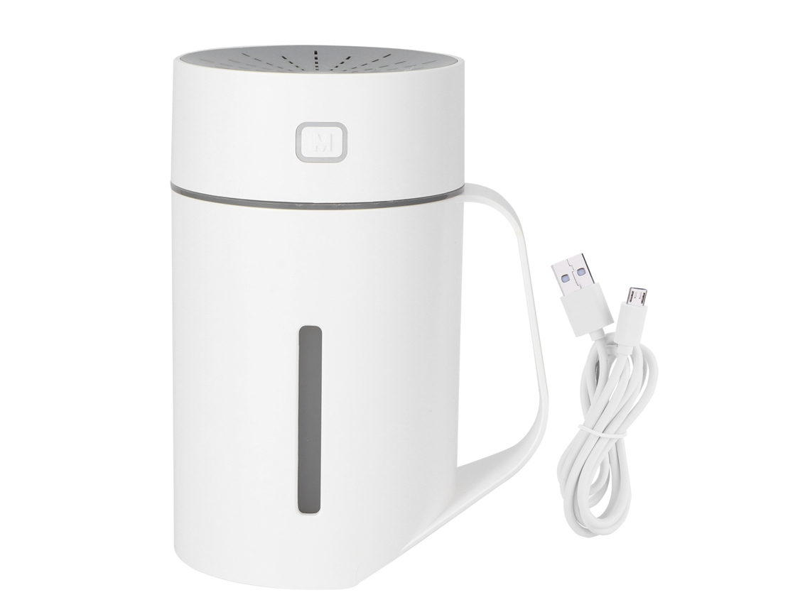 Mini humidificador portátil de 420 ml, silencioso, con USB y luz nocturna, ideal para escritorio y hogar.