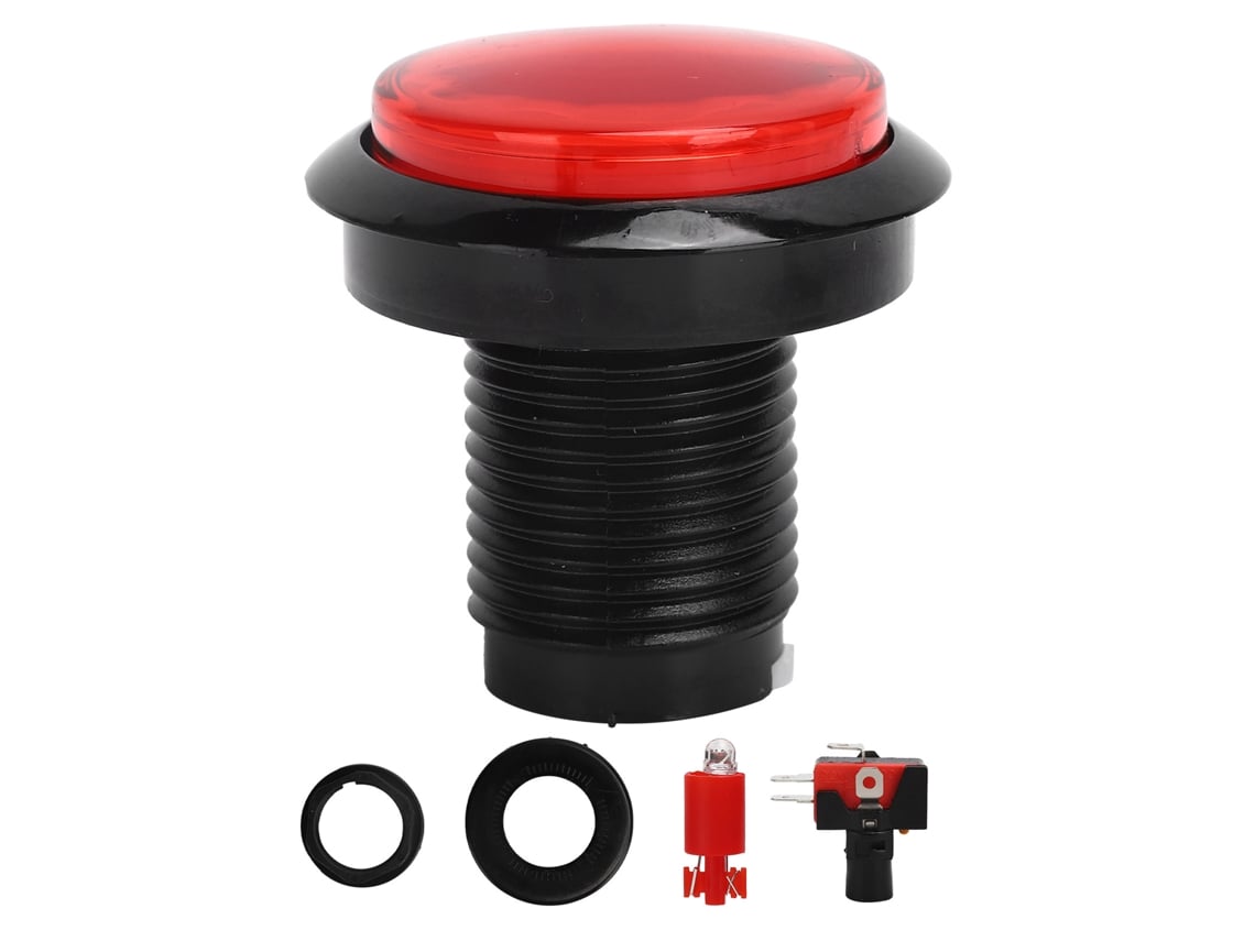 Botón Redondo Mediano De 45 Mm Con Luz, Microinterruptor De 2 Pies Para Lavadora De Coches (rojo)