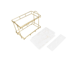 Estantería De Baño De Dos Niveles, De Acero Chapado En Oro, Con Amplia Capacidad Para Encimeras De Baño.