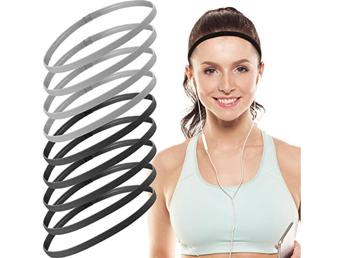 9 Diademas Deportivas Gruesas, Elásticas Y Antideslizantes Para Yoga, Ejercicio Y Sudoración.