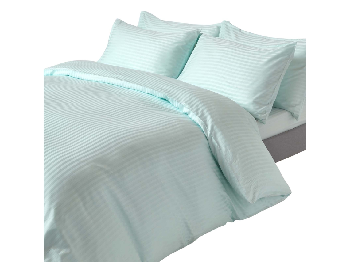 Homescapes Blue Egyptian Cotton Single Duvet Cover With One Pillowcase, 330 Tc