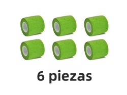 (verde, Paquete De 6, 7,5 Cm X 4,8 M) Venda De Gasa De Algodón Transpirable, Vendaje Elástico Autoadhesivo