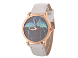 Reloj De Pulsera Casual Zhoulianfa, De Cuarzo, Piel Sintética, Estampado Animal, Unisex, Blanco.