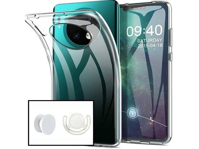 Funda + PopSocket + Soporte Huawei Mate 30 Pro 360° Impact Protection (Transparente)
