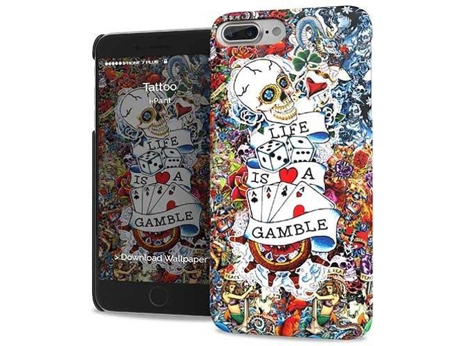 Funda I-PAINT Hard Tattoo iPhone 7 Plus, 8 Plus