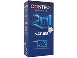 Preservativos CONTROL Duo Natura 2 in 1 con Gel (6 + 6 Unidades)
