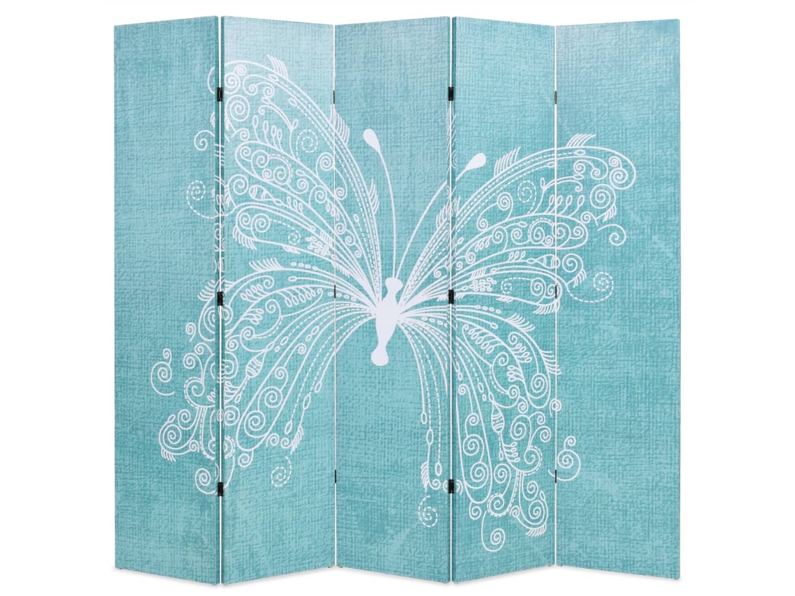 Divisória LOVELY HOME Plegable con Estampado de Mariposas Azules (200 x 170 cm)