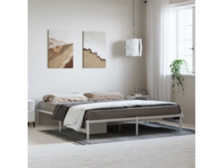 Estructura De Cama Sin Colchón Metal Blanco 183x213 Cm