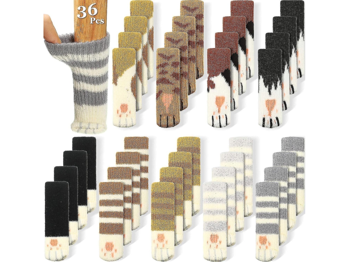 36 calcetines de tela para patas de silla con forma de gato (9 juegos)