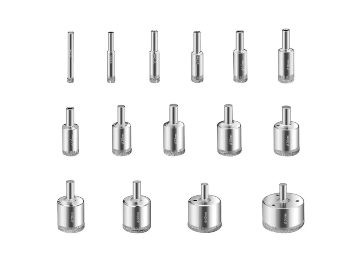 Kit de brocas para perforar vidrio Vante (corte rápido, drenaje suave de desechos)