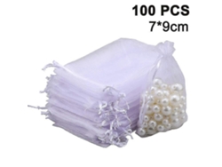 100 bolsitas para joyería con cordón para regalos de boda, fiestas y Navidad. Hengjian