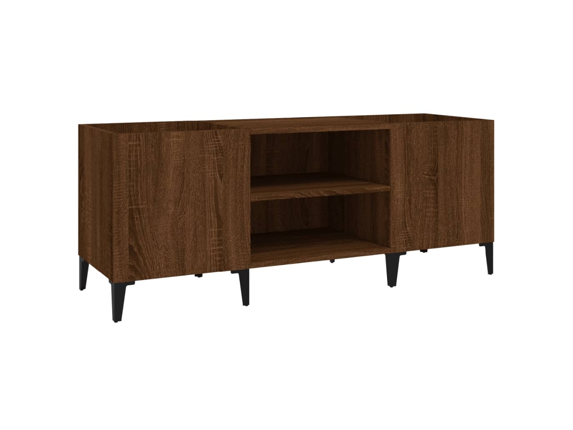 Mueble de discos MAISON EXCLUSIVE en derivados de madera de roble marrón (121 x 38 x 48 cm)