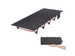Cama Plegable Compacta, Mejorar Ultraligera Portátil Fuerte Y Resistente, 190 X 65 X 19 Cm, Carga Máxima 180 Kg, Para Camping, Playa, Viajes, Negro