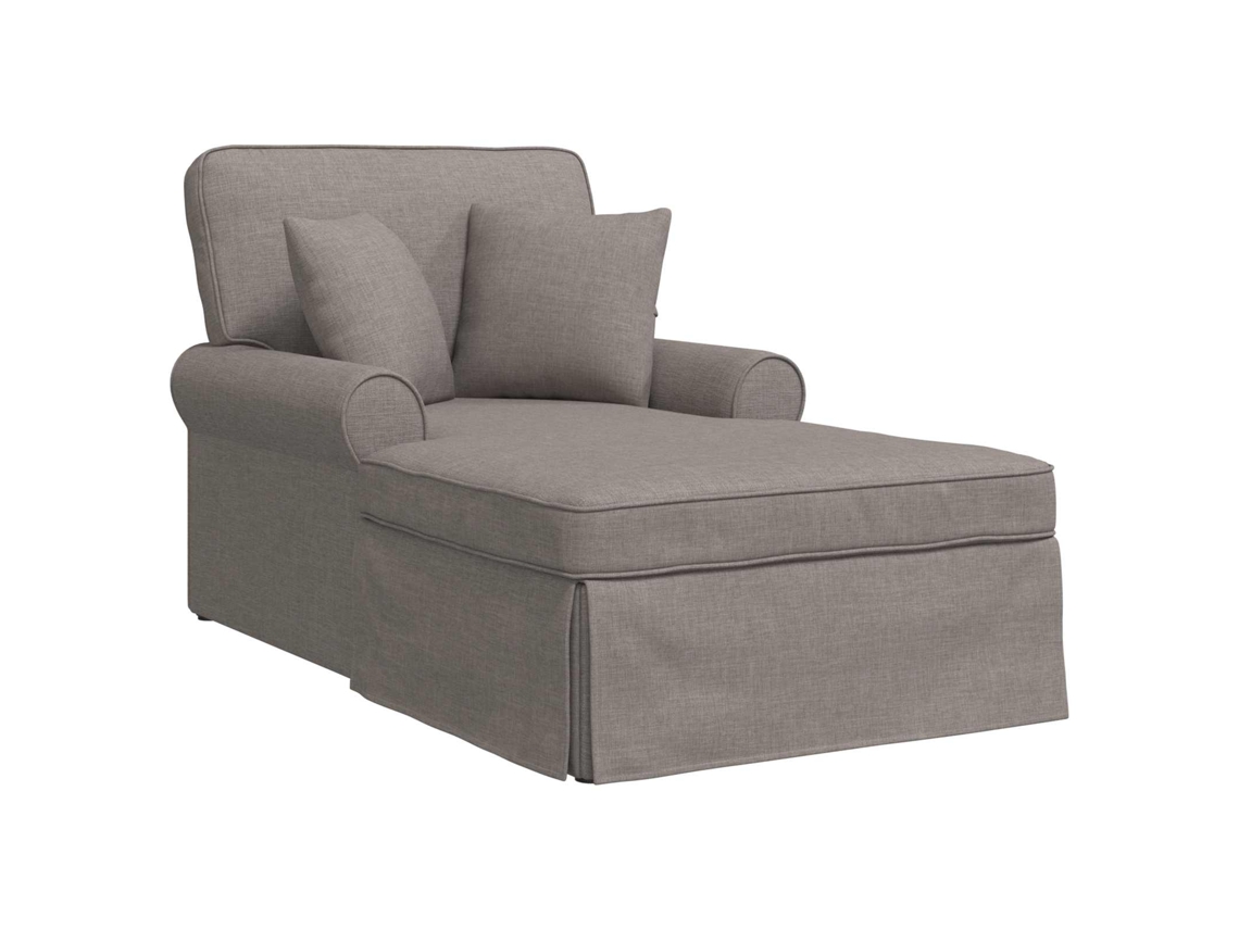 Maison Exclusive - Chaise Lounge Con Falda Con Cojín Con Almohada 3 Pcs Taupé Tela